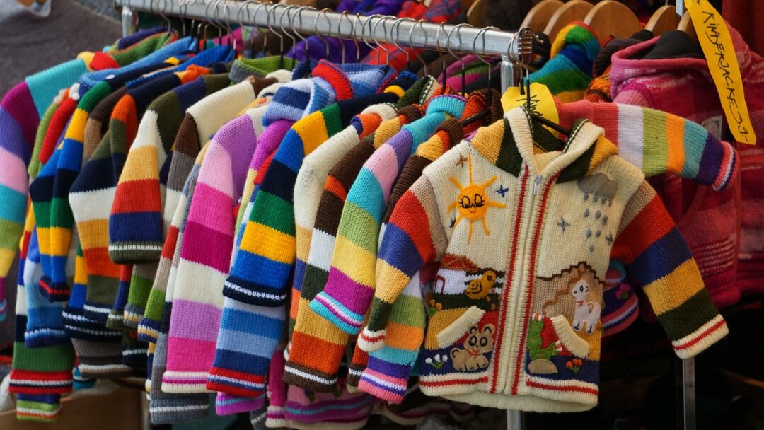 children dresses, colored jackets, cardigans